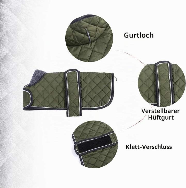 Geyecete - Warmer wintermantel für dackel Hunde,Hunde Winterjacken mit plüschfutter,Outdoor jacken m