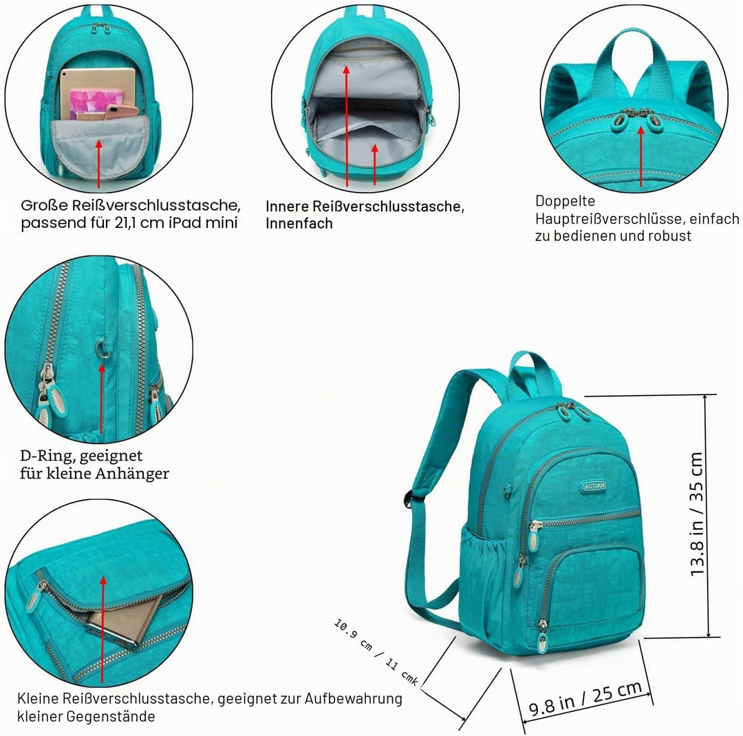 AOTIAN Frauen Rucksack Klassische Leichte Kleine Tagesrucksack Damen Nylon City Pack Jugendliche Läs