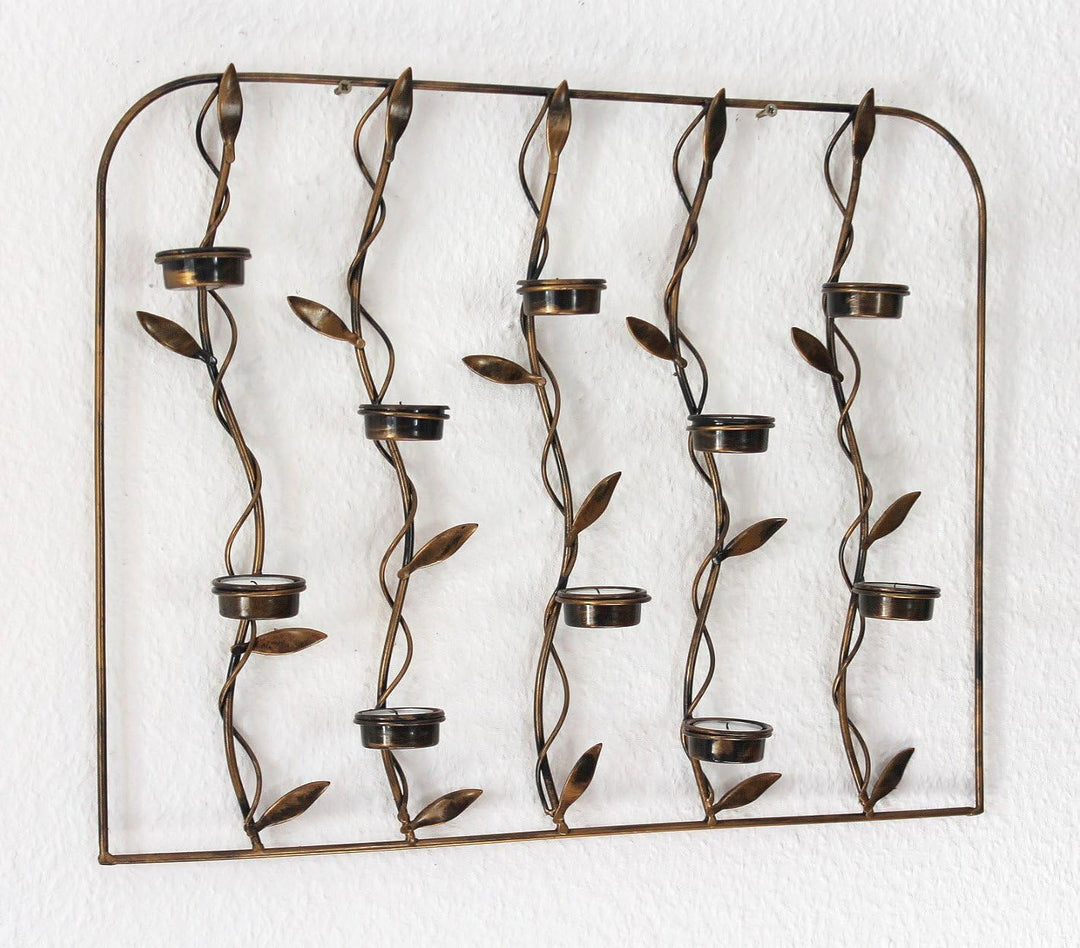 Wandteelichthalter 10-0370 Wandkerzenhalter aus Metall 53 cm Teelichthalter