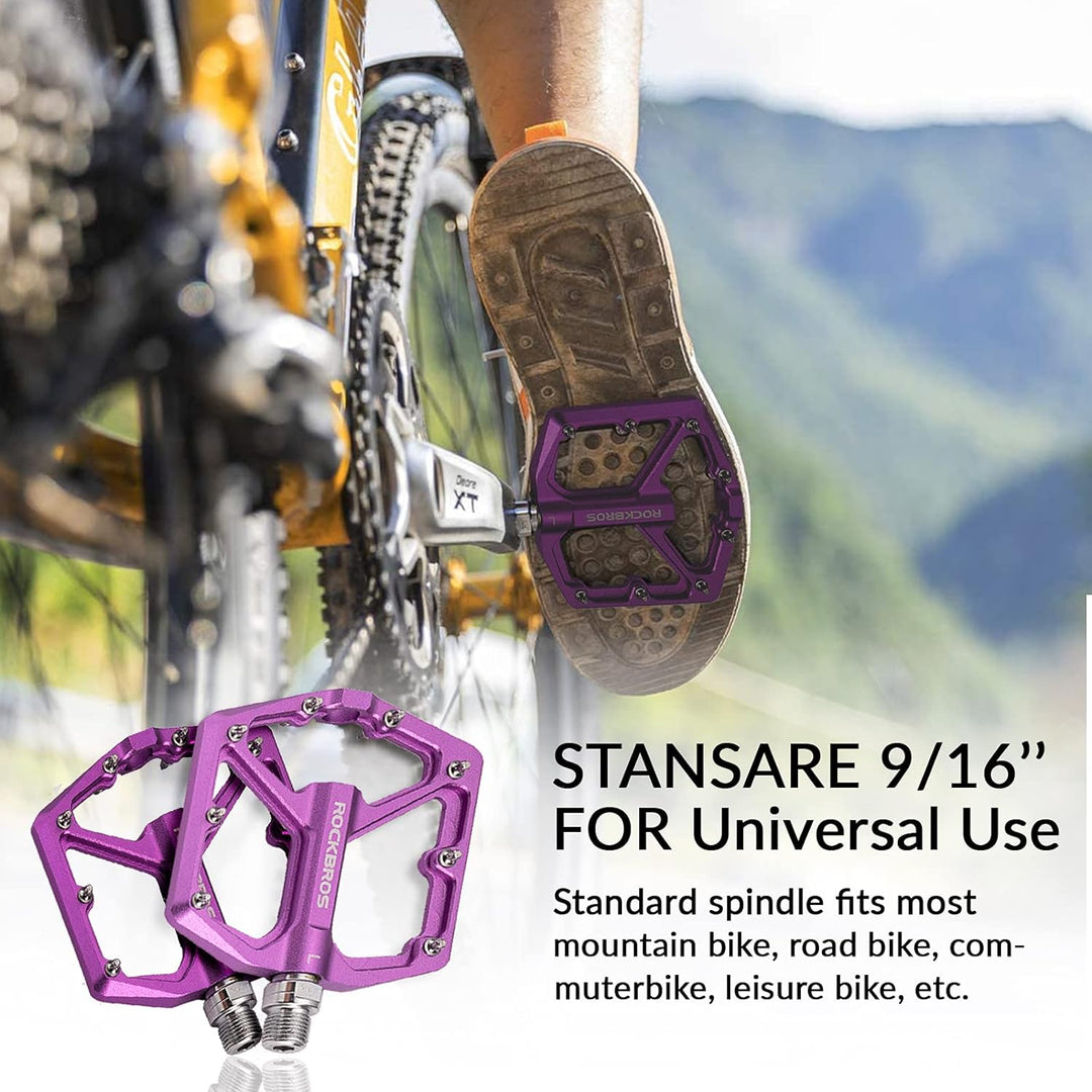 ROCKBROS Fahrradpedale Rennrad Pedale Aluminium Platform Pedale Ultraleicht Antirutsch Fahrrad Pedal