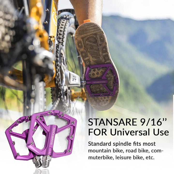 ROCKBROS Fahrradpedale Rennrad Pedale Aluminium Platform Pedale Ultraleicht Antirutsch Fahrrad Pedal