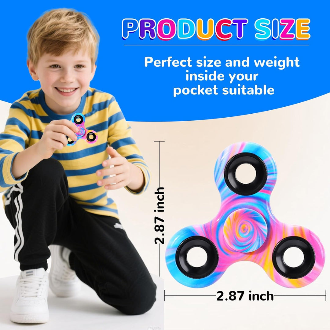 SCIONE 12er Pack Fidget Spinner - Premium Stressabbau-Set für Kinder (6,3 cm) | Farbige Finger Spinn
