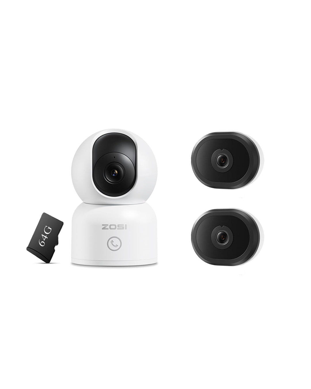 ZOSI C680 2K Fenster Überwachungskamera 2PCS mit Vollfarb-Nachtsicht, 3MP 2,4/5 GHz WLAN Innenkamera