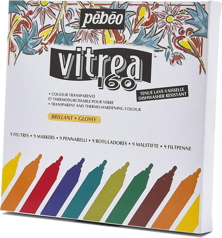 Pebeo Filzstifte-Set Vitrea, glänzend