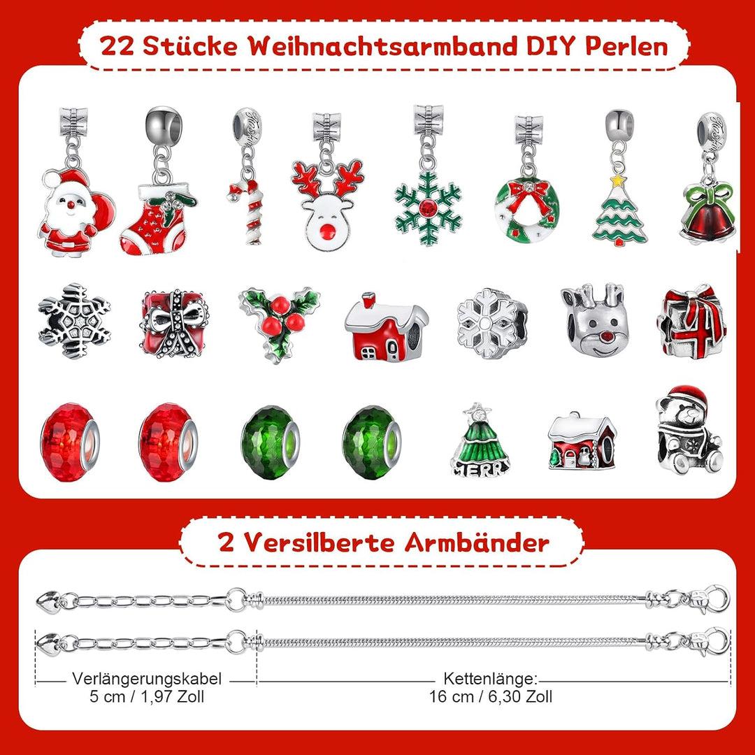 Adventskalender 2025 Kinder Mädchen, Weihnachtskalender Schmuck Basteln Mädchen Geschenke, 24 Bastel