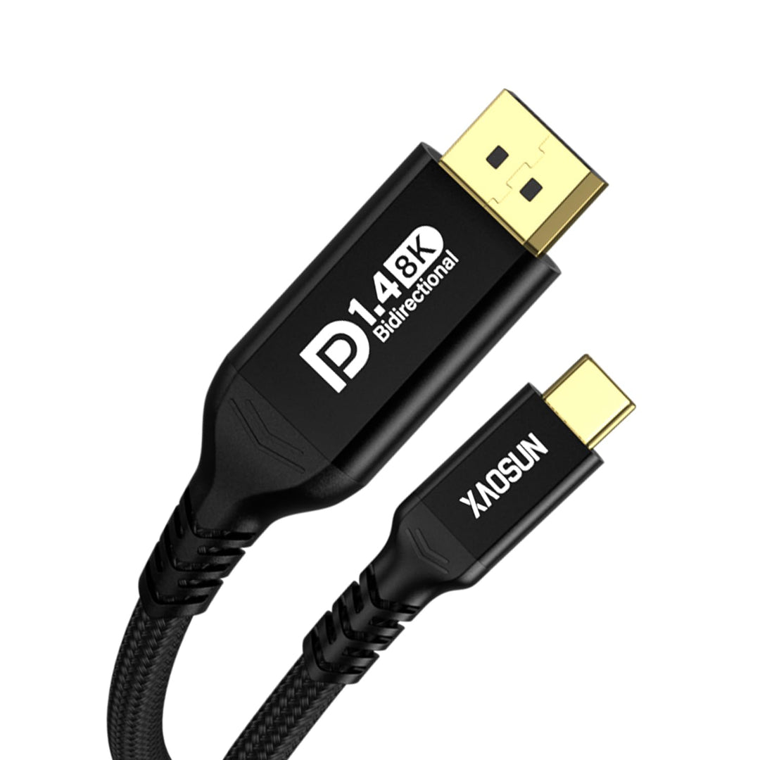 XAOSUN 32.4Gbps USB C auf DisplayPort Kabel-2M,8K@60Hz Bidirektionaler DisplayPort 1.4 auf USBC [4K@