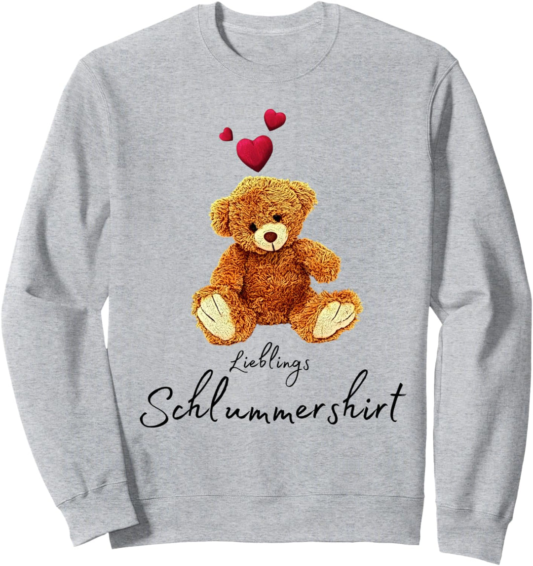 Lieblings Schlafshirt Teddybär mit Herz Schlafanzug Teddy Sweatshirt