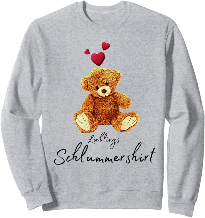 Lieblings Schlafshirt Teddybär mit Herz Schlafanzug Teddy Sweatshirt
