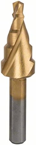 Bosch Professional Stufenbohrer HSS-TiN mit 3-Flächen-Schaft (Ø 4-12 mm, 5 Stufen)