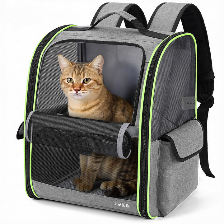 Lekesky Katzen Rucksack Hunderucksack für Mittel/Kleine Haustiere(2-8KG), KatzenRucksack mit Netzfen