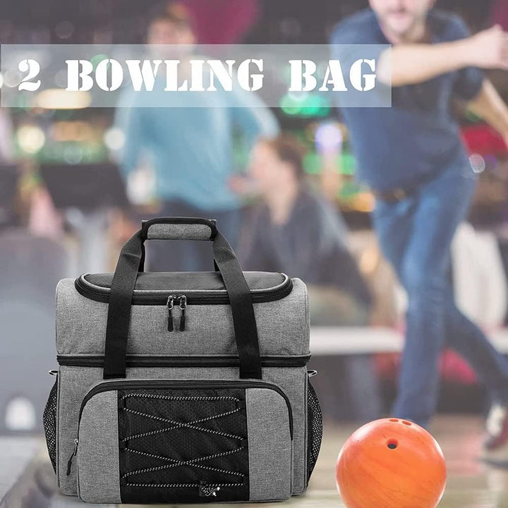Pyatofly Bowlingtasche und gepolsterte Trennwand für Doppelball, 1 Paar Bowling