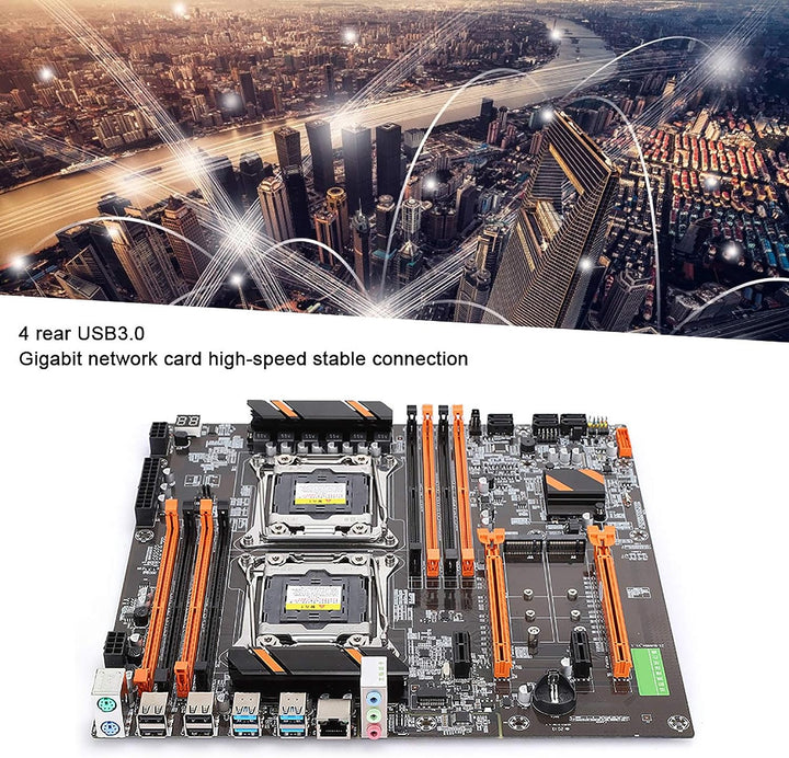 Desktop-Motherboard, Inter X99 LGA 2011 Gaming-Motherboard mit 2 NVME/6 SATA, 8 DDR4-RAM, RJ45-Gigab