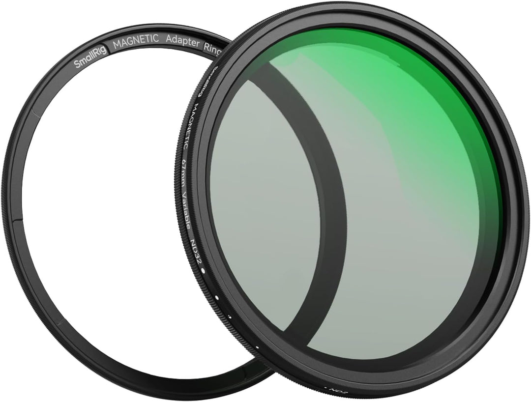 SMALLRIG 67mm Magnetischer VND-Filter ND2-ND32 (1-5 Blendenstufen) + 67mm Gewindefilterring, Kein X-
