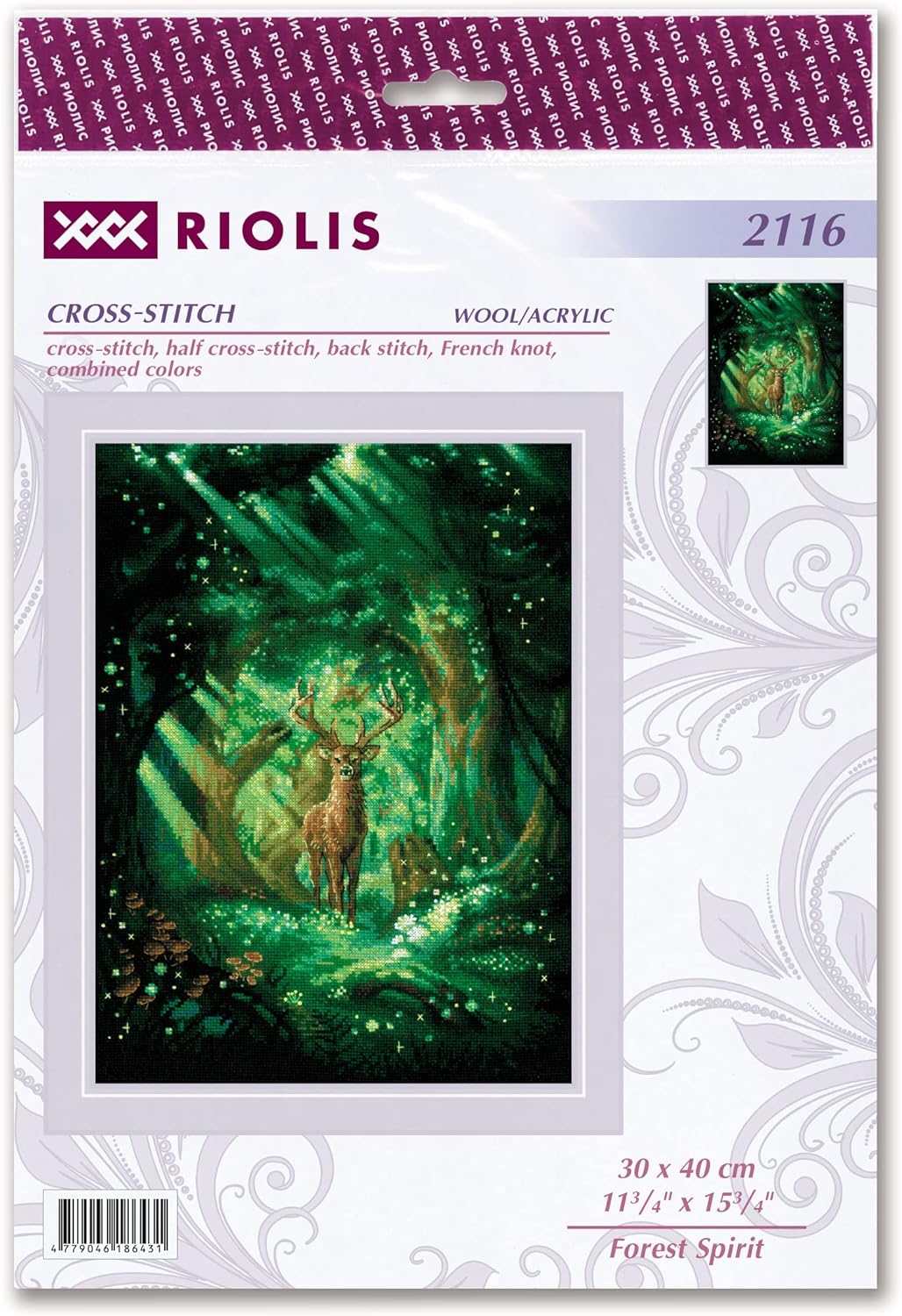 Riolis Kreuzstich Set Waldgeist, Zählmuster, 30x40cm