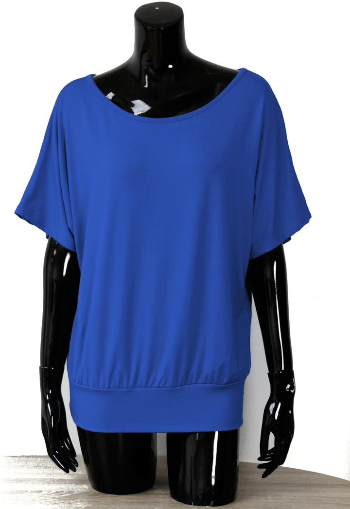 Van Der Rich ® - Oversize T-Shirt mit Fledermausärme - Damen Royalblaue M, Royalblaue M