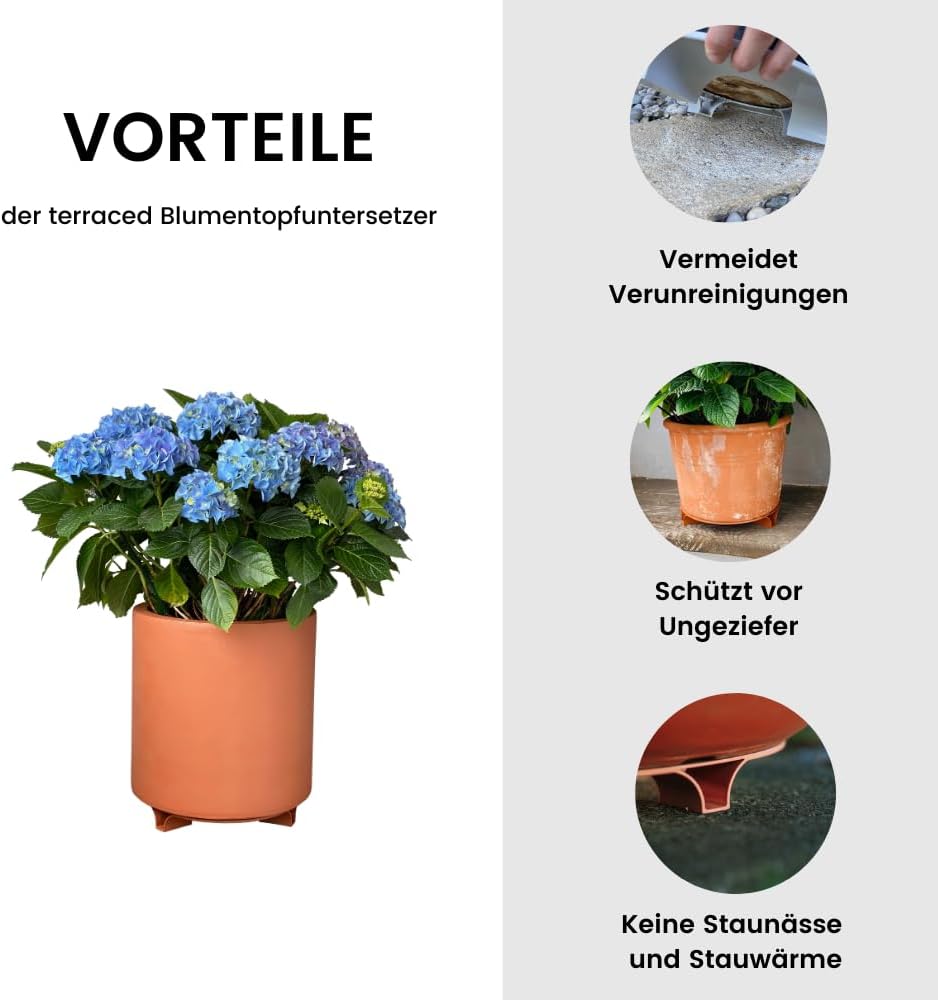 2er Set - Untersetzer Blumentopf – Recycling Material - Made in Germany - Parent (Braun, 160) 160 Br