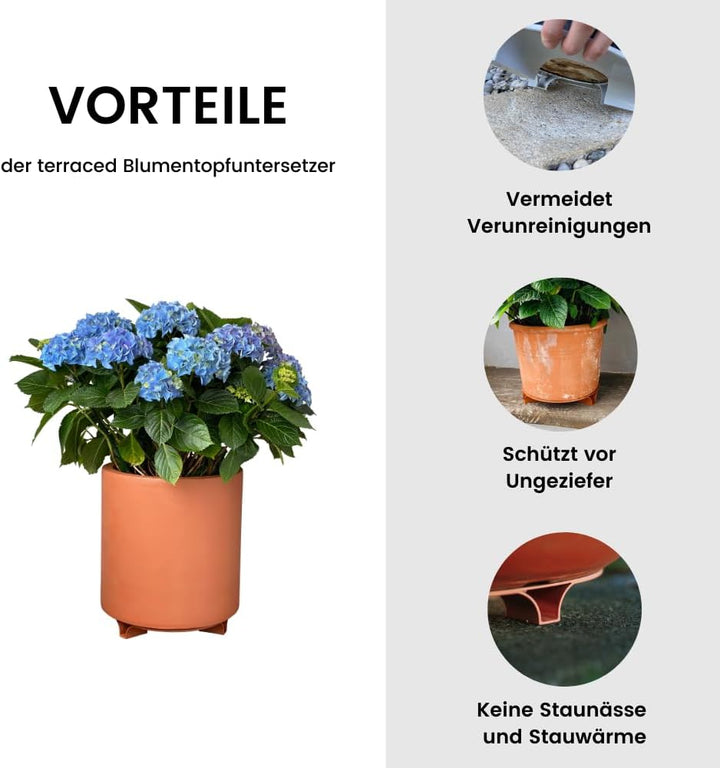 2er Set - Untersetzer Blumentopf – Recycling Material - Made in Germany - Parent (Braun, 270) 270 Br