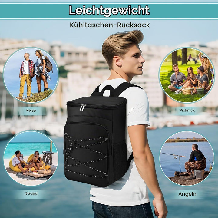 Kühlrucksack, Wasserdichten Kühltasche Rucksack, Gross Isolierte Kühltasche Thermo Lunchtasche für P