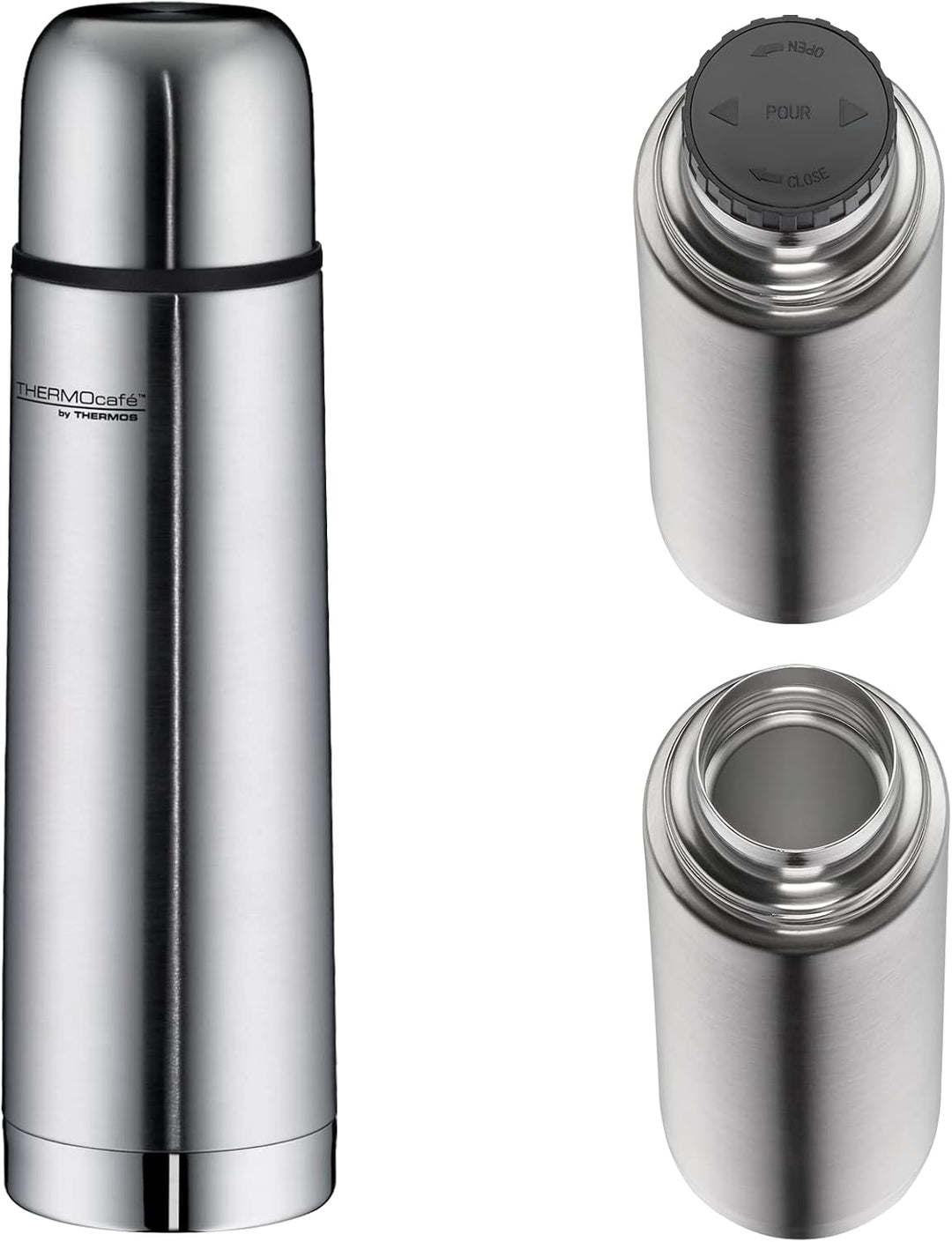 THERMOcafé by THERMOS TC BEVERAGE BOTTLE stainless steel mat 0,50l, Thermosflasche mit Becher aus Ed