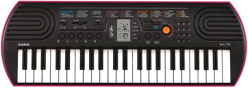 Casio SA-78 Mini-Keyboard 44 Tasten, schwarz pink Tastatur 44-Key schwarz / pink, Tastatur 44-Key sc