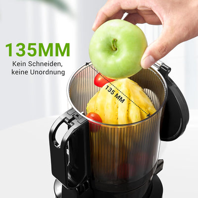 AMZCHEF Automatischer All-in-One Entsafter, 135MM Öffnung und 1,8L Entsafter für Gemüse und Obst, 25