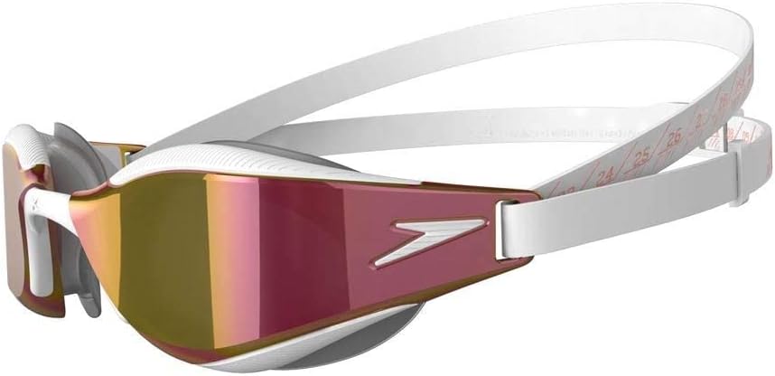 Speedo Unisex Fastskin Hyper Elite Mirror Schwimmbrillen (1er Pack) Einheitsgrösse Weiss/Oxidgrau/Ro