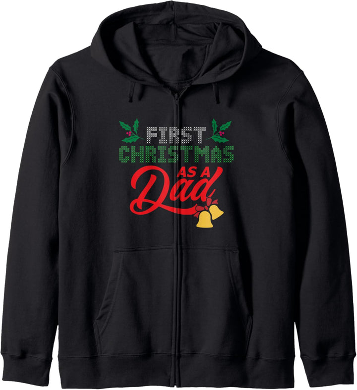 First Christmas As Dad Vather Newborn Baby Son Daughter Kids Kapuzenjacke