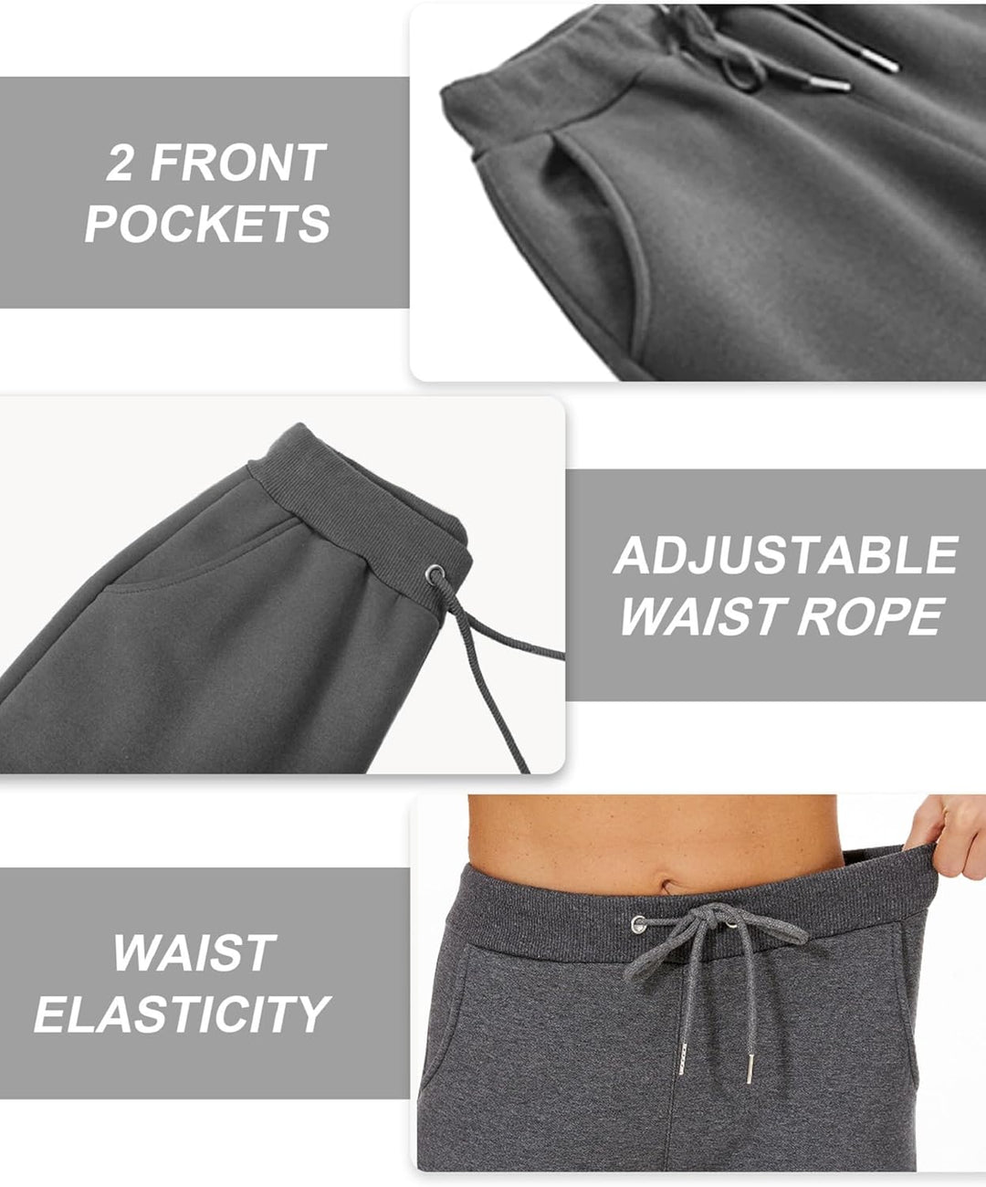 Yutdeng Freizeithose Warme Jogginghose Damen Gefütterte Fleece Winter Sporthose Lang Fleecehose Casu