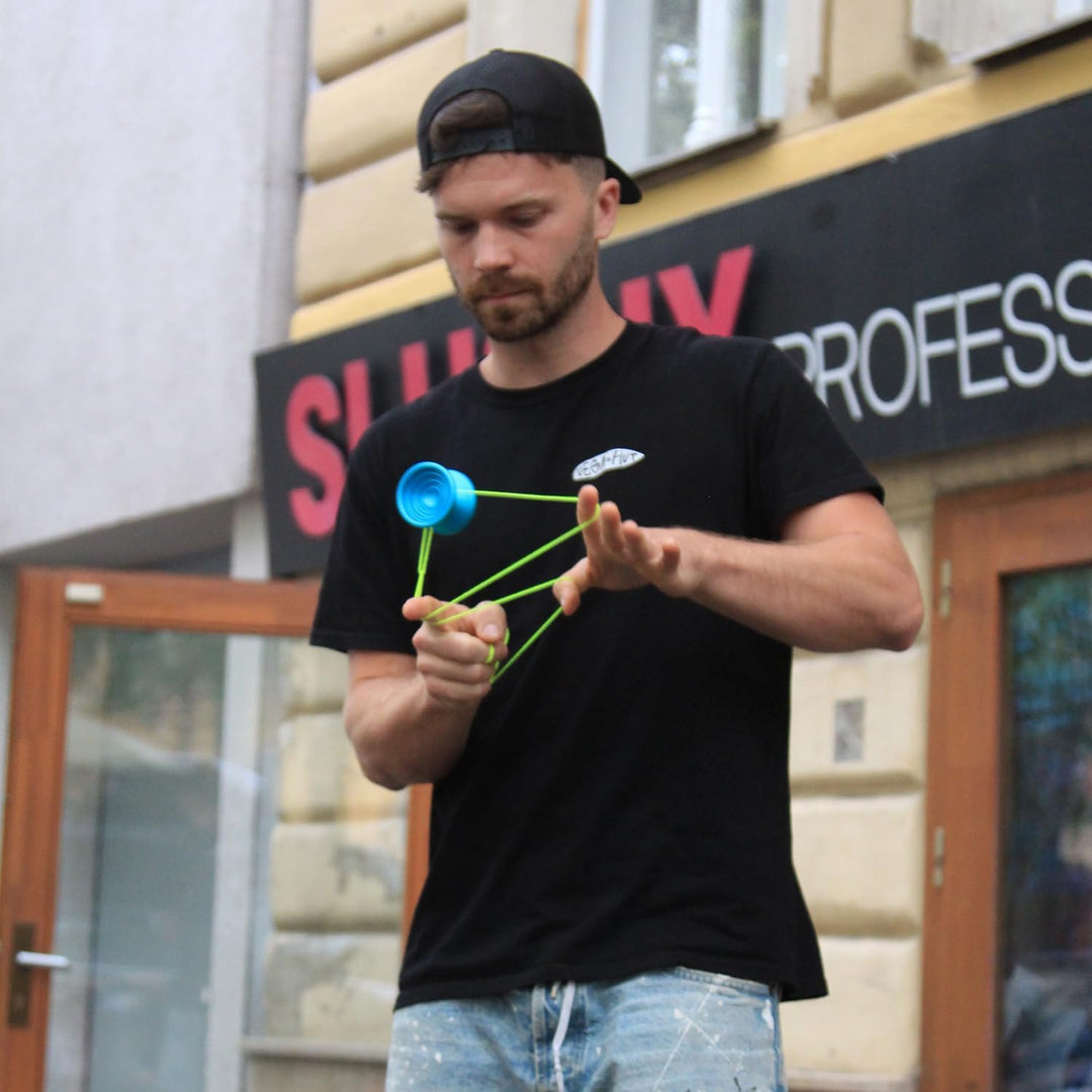 YoyoFactory Bullseye Yo-Yo - SCHWARZ (DNA Tricks, Metall Yoyo, Schnur, Kugellager & Anleitung enthal