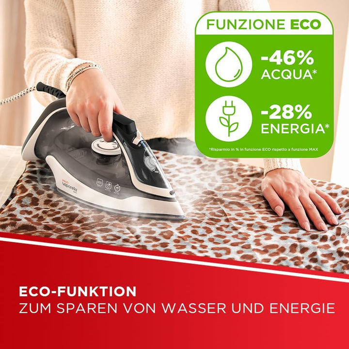 Polti Vaporella Quick Q080, Dampfbügeleisen mit Keramikbeschichteter Bügelsohle, Max. Leistung 2600