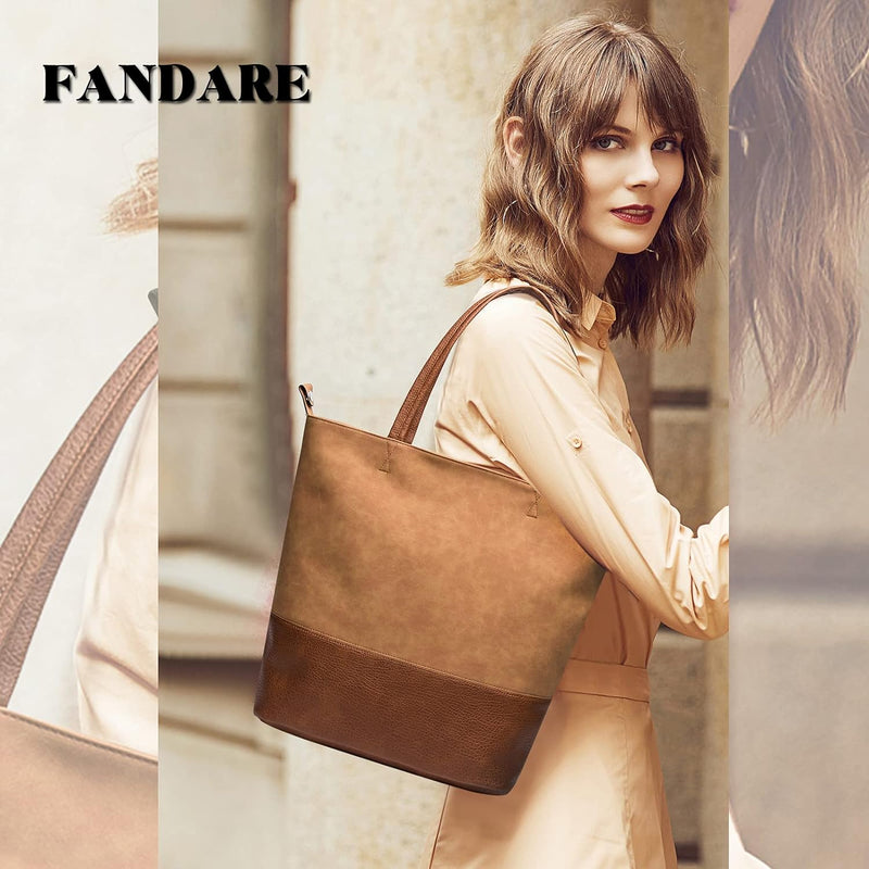 FANDARE Handtaschen Damen Shopper Schultertaschen Frauen Umhängetasche Leichte Tragetasche für 12.9