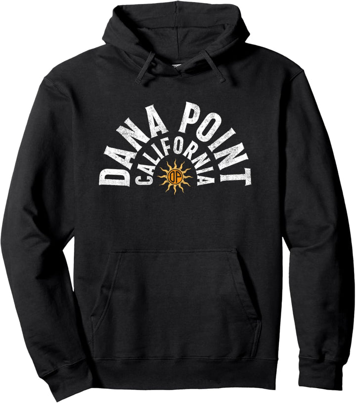 Dana Point California - Retro Vintage Surfing Beach Town Pullover Hoodie