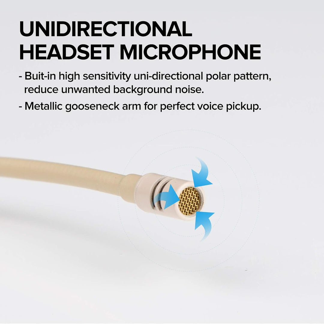 Sujeetec Headset Mikrofon Stirnband mic für Shure kabellos Bodypack Transmitter Taschensender - Idea