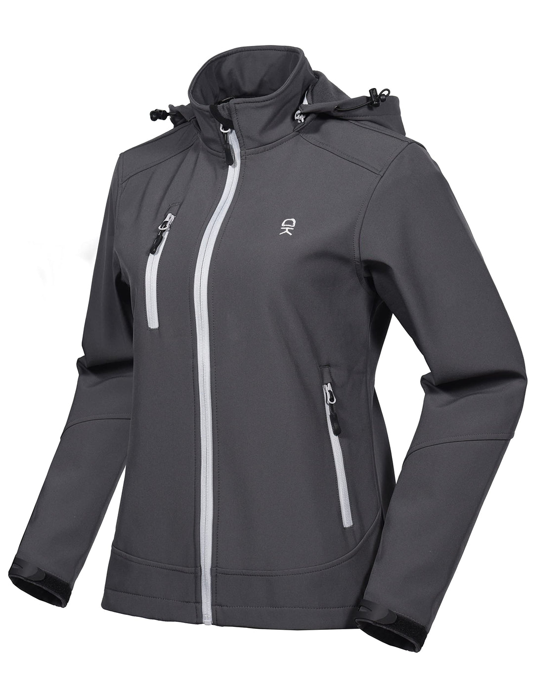 Little Donkey Andy Softshelljacke für Damen mit abnehmbarer Kapuze, Fleecefutter und Wasserabweisend