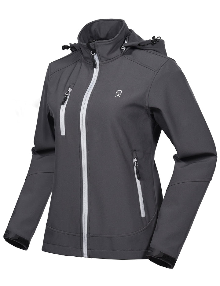Little Donkey Andy Softshelljacke für Damen mit abnehmbarer Kapuze, Fleecefutter und Wasserabweisend