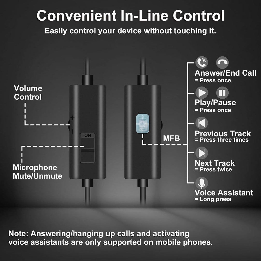 Callez USB-C Headset mit Mikrofon Noise Cancelling, Kabelgebundene Typ-C Kopfhörer für iPhone 17/16/