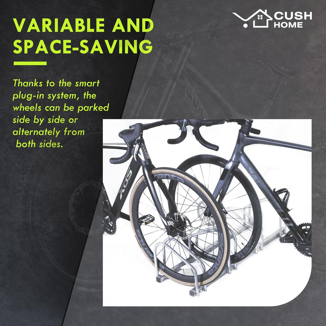 CCLIFE Fahrradständer Boden für 3 Fahrräder mit Reifenbreiten bis 55 mm Eisen Fahrradhalter 71 x 32