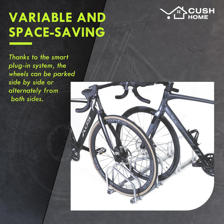CCLIFE Fahrradständer Boden für 3 Fahrräder mit Reifenbreiten bis 55 mm Eisen Fahrradhalter 71 x 32