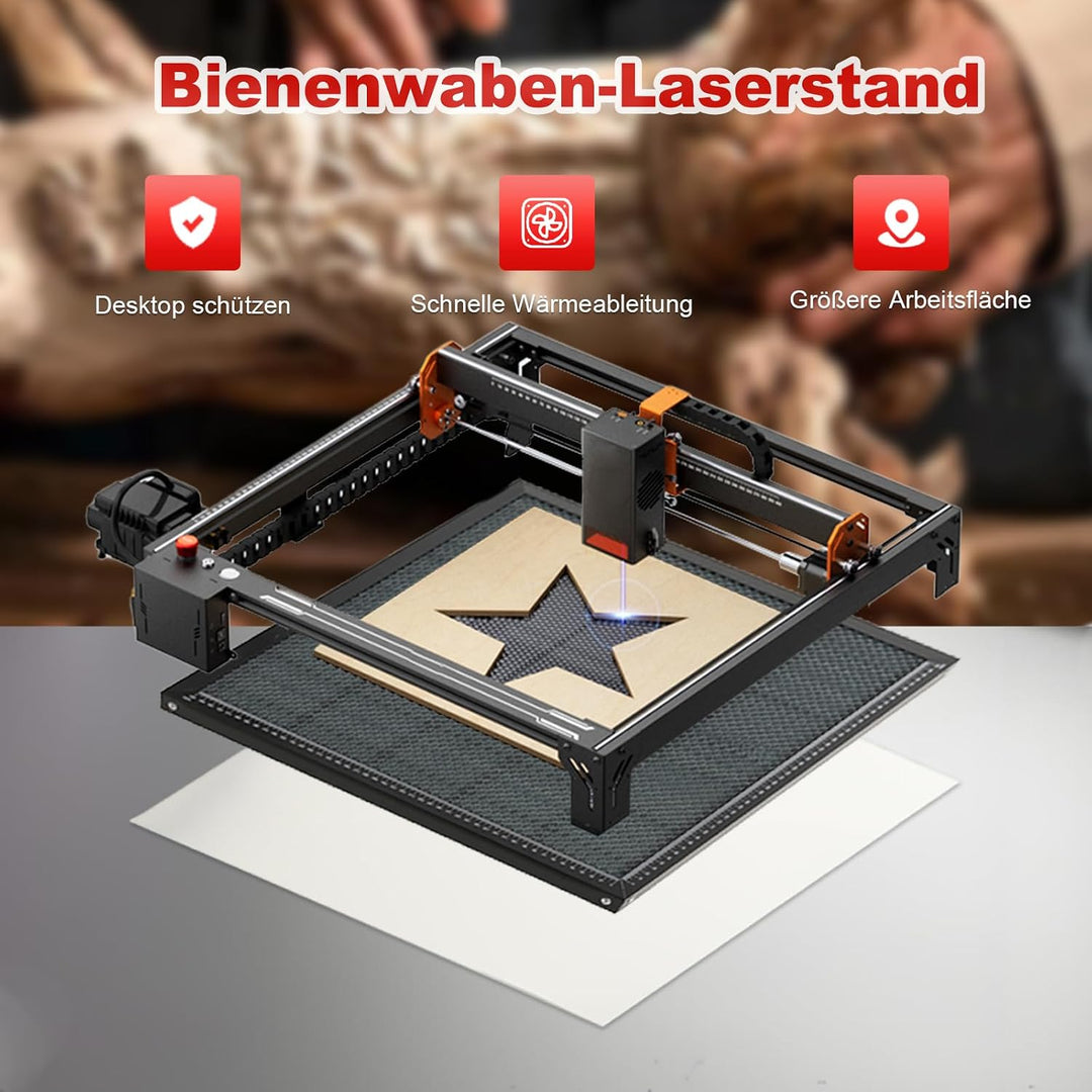Laser Wabentisch, 400 x 400 x 22 mm Laser Honeycomb Arbeitstisch mit 0.4mm Aluminiumplatte für Deskt
