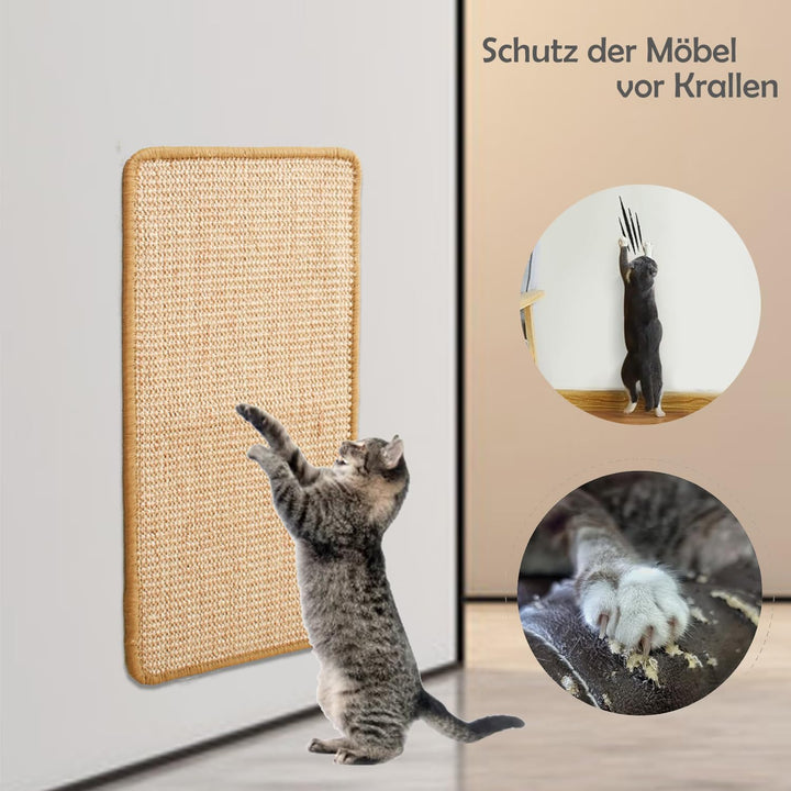 Kratzmatte Katze, 2 Stück 50x 30cm Sisal Teppich Katzen Kratzteppich Katzenkratzmatte Kratzbrett Wan