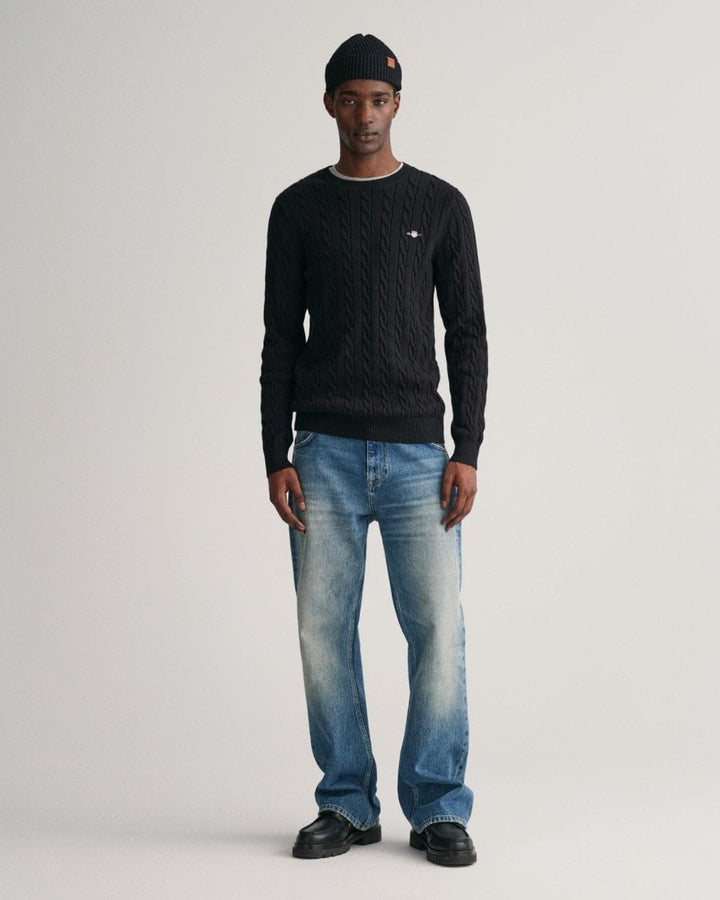 GANT Herren Cotton Cable C-Neck Pullover L Cream, L Cream