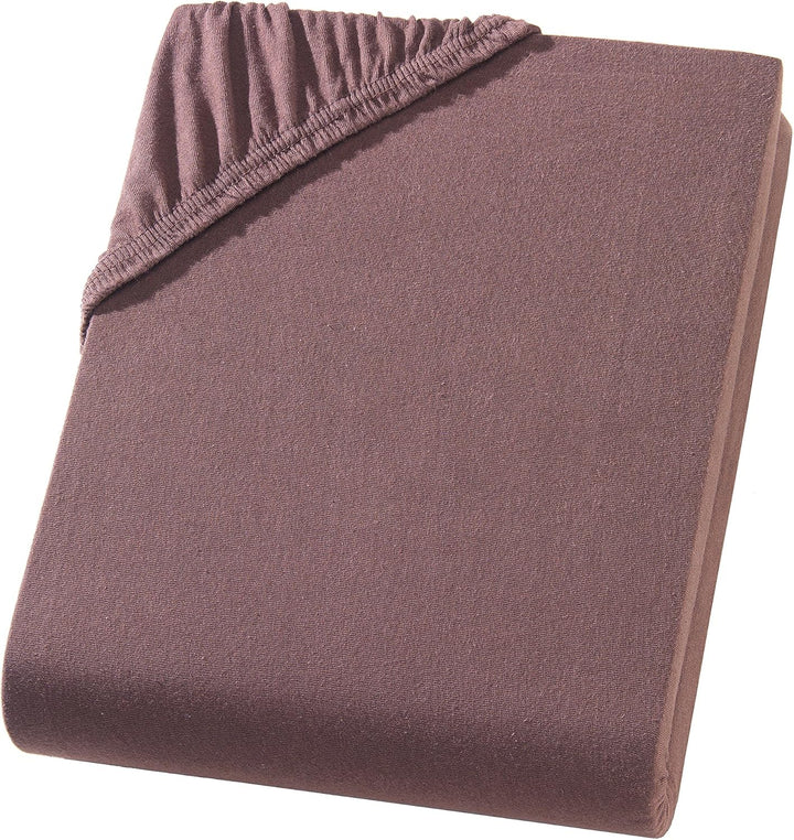 Split Topper Spannbettlaken/Spannbetttuch - Schokobraun - Jersey - 180x200-200x200 cm - 10cm Steghöh