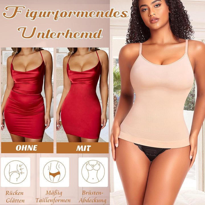 YARRCO Shape Unterhemd Damen Tank Top Bauchweg Shapewear Sport Tanktop Figurformendes Trägertop Body
