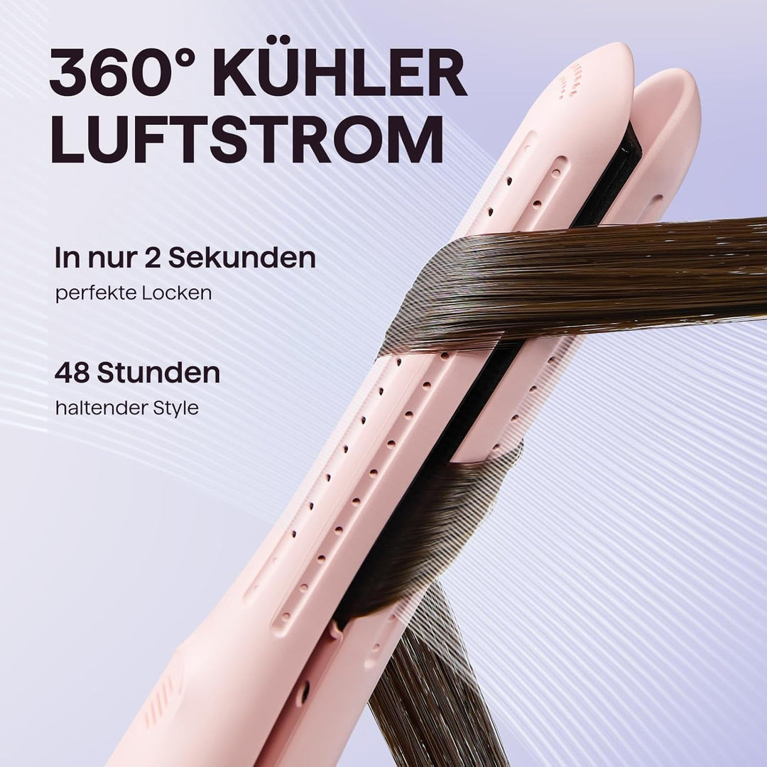 Wavytalk Mini Airflow Lockenstab und Glätteisen, Cool Curl Pencil Airflow Styler für kurzes Haar, Pi