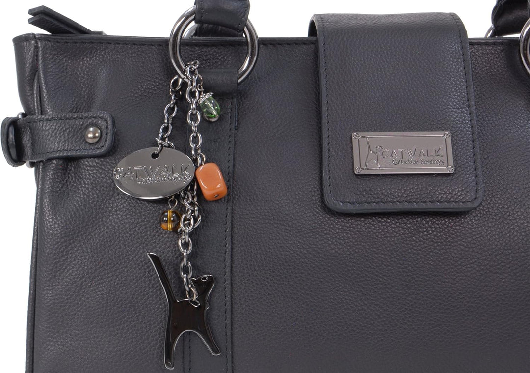Catwalk Collection Handbags - Leder - Umhängetasche/Handtasche/Schultertasche - MARTINA Schwarz, Sch