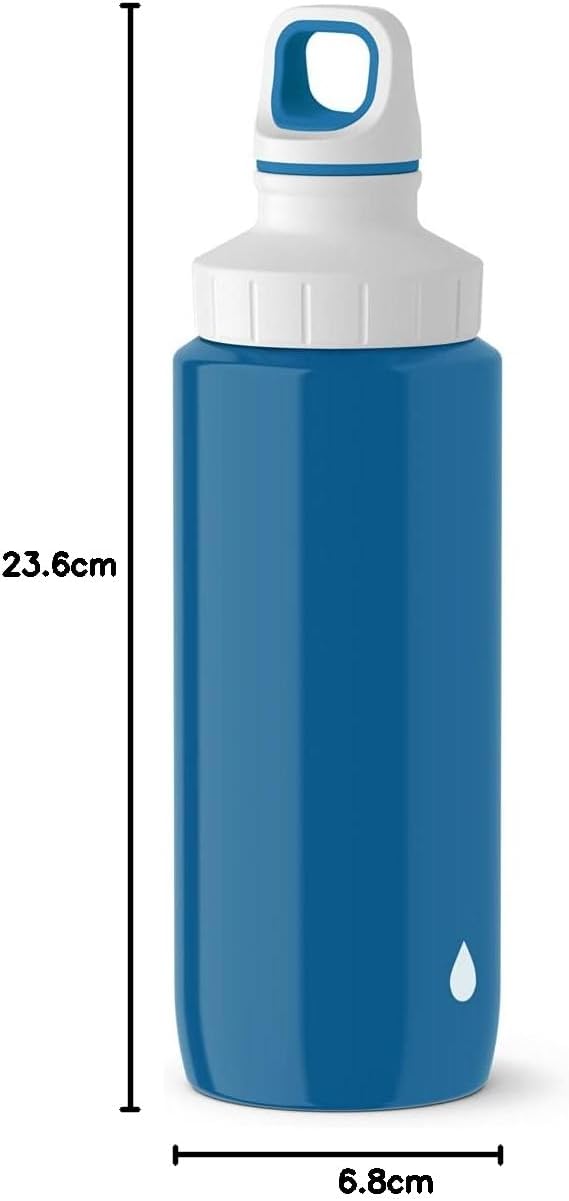 Emsa N30103 Trinkflasche Drink2Go Light Steel | 0,6 L | Edelstahl | Schraubverschluss | 100% auslauf