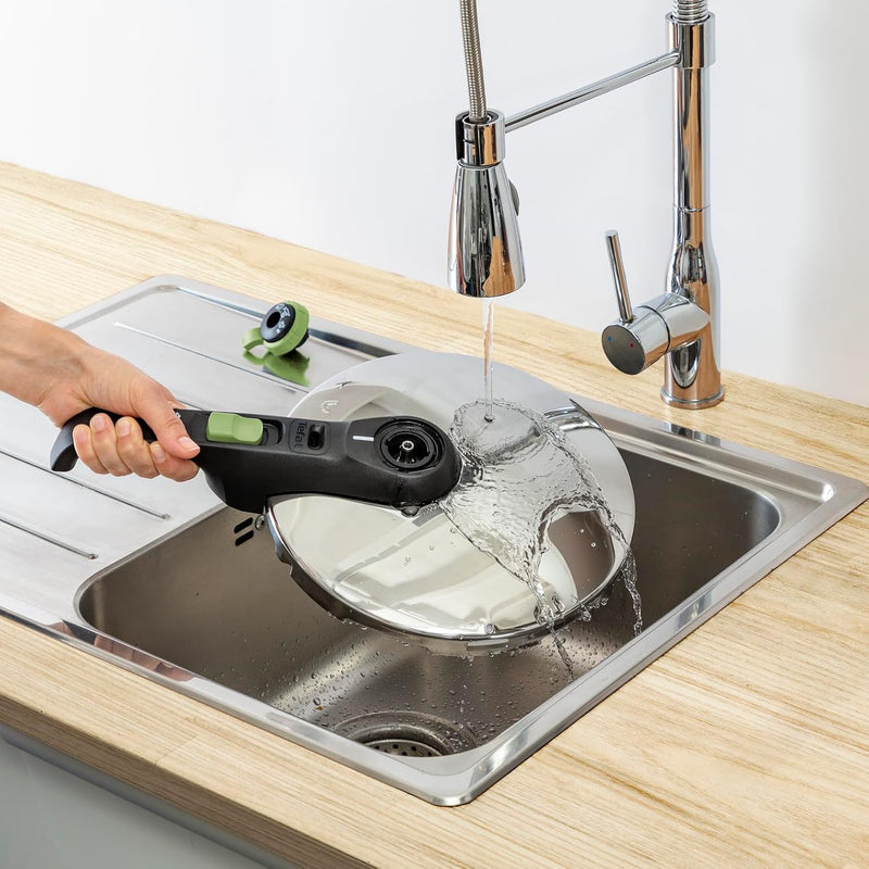 Tefal Secure Trendy Schnellkochtopf induktion 6l, 2-Stufen-Garregler: Intensivstufe 117°C, Schonstuf
