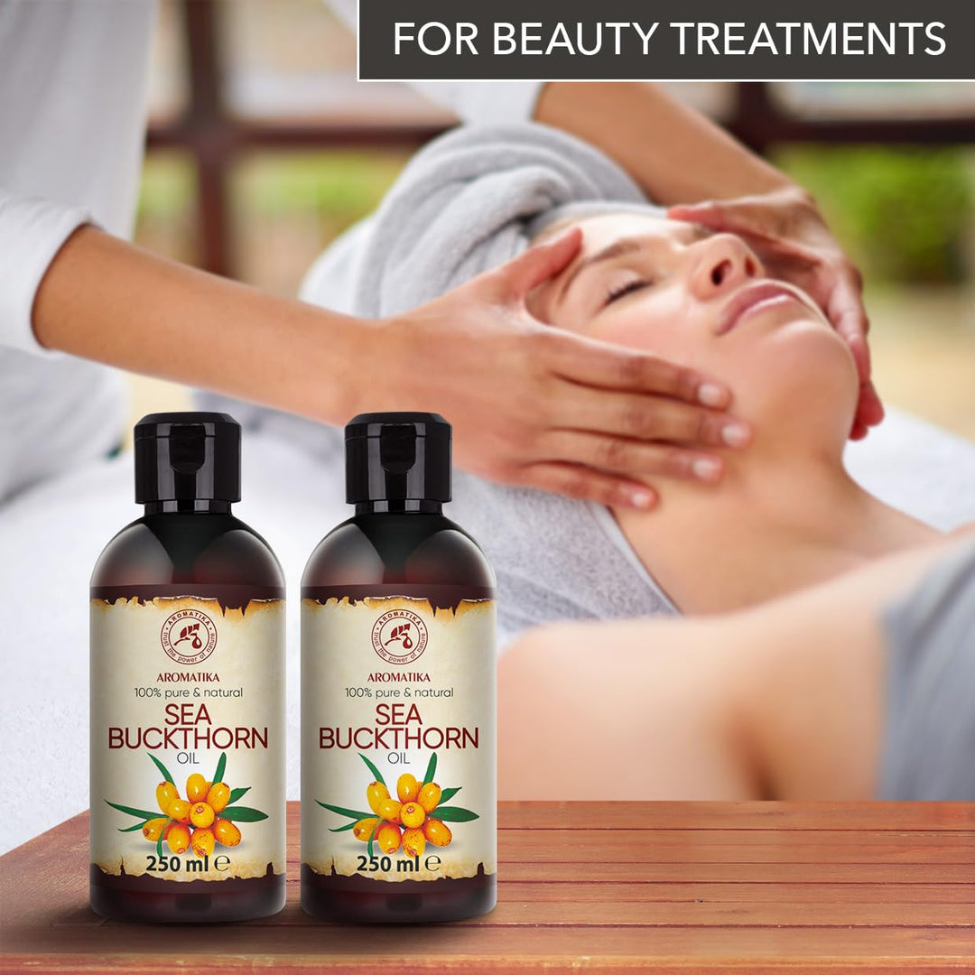 Sanddornöl Set 2x250ml - Hippophae Rhamnoides - Kaltgepresst - Sanddorn Öl - Sea Buckthorn Oil - Rei