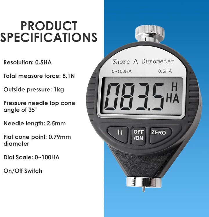 GAIN EXPRESS Hand Shore-A-Härte-Meter Prüfvorrichtung bewegliche Digital LCD Display Durometer 0~100