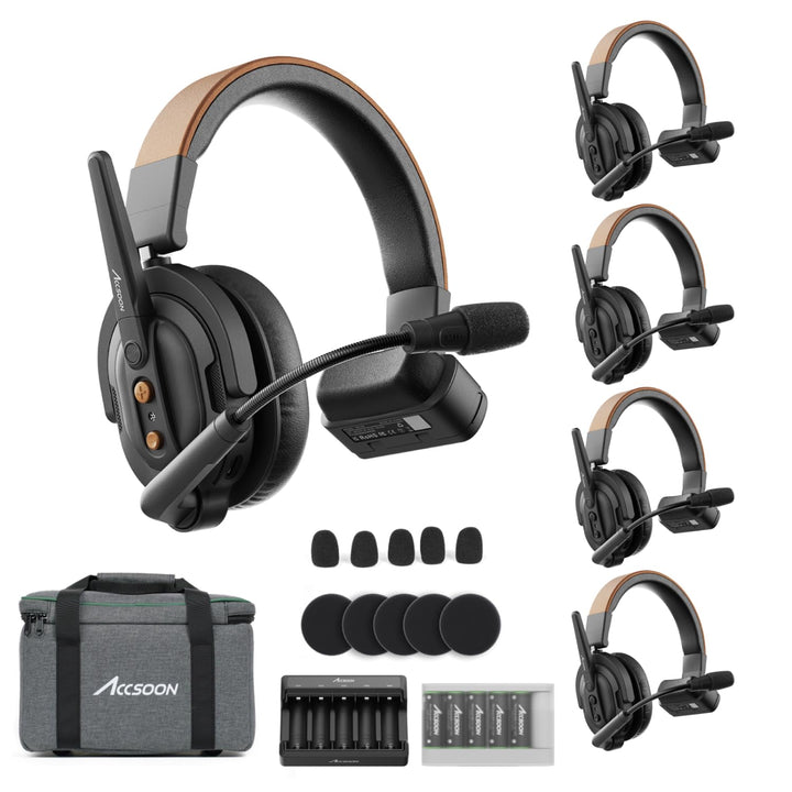 Accsoon Como SE Wireless Intercom Headset System, 2,4 GHz Vollduplex-Kommunikation, 1312ft/400m Reic
